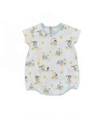 NEW BEAUFORT BONNET boy's patton short sleeve bubble romper in white